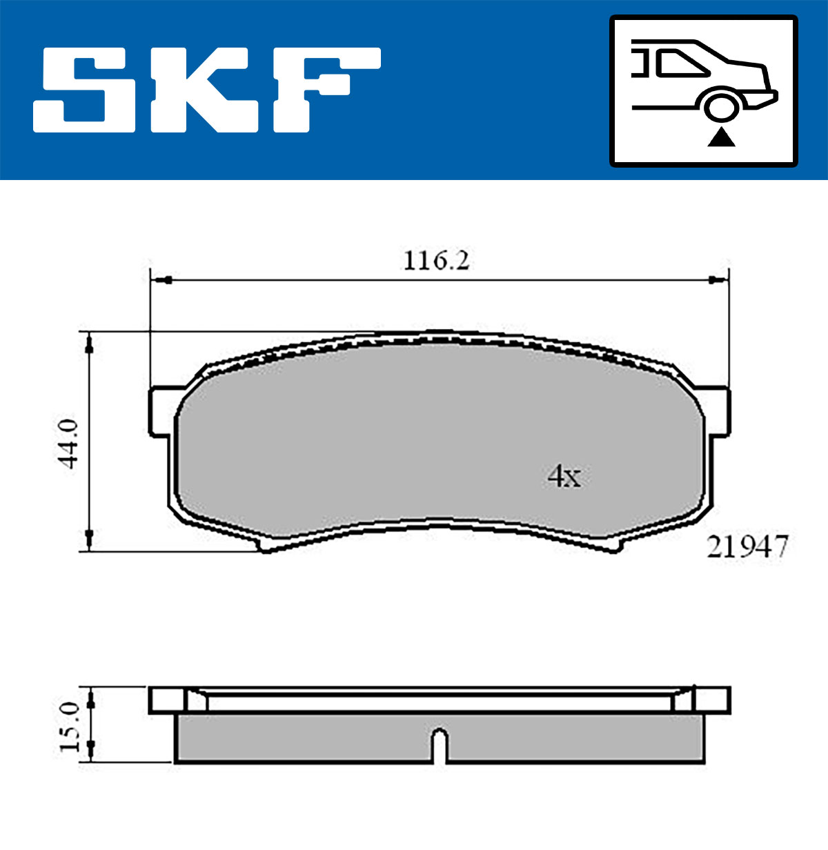 Set placute frana,frana disc VKBP 90136 SKF